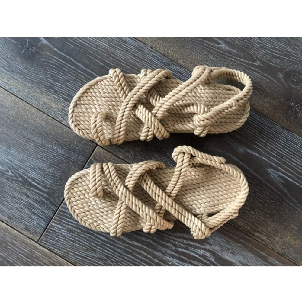 Twisted Gold Rope 🪢 Sandals Size EU 37 /US 6 - Picture 12 of 14